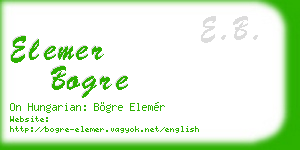 elemer bogre business card